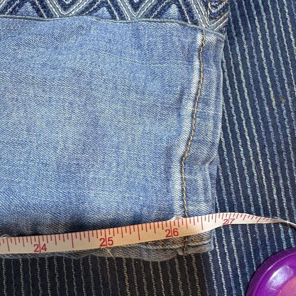 Knox Rose Jeans Women 6 Mid Rise Boho Embroidered Aztec Side Stripe Denim - Picture 7 of 10